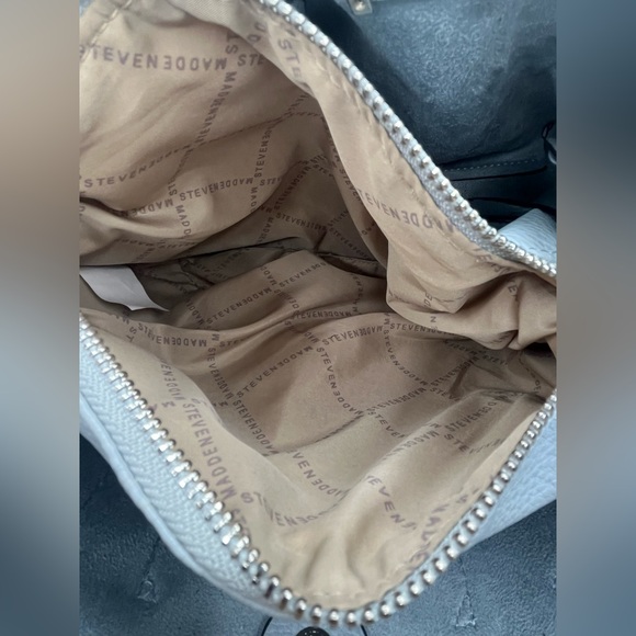 Steve Madden Women’s Bparker  Light Gray  Faux Leather Tote Purse Satchel OS - Picture 6 of 16